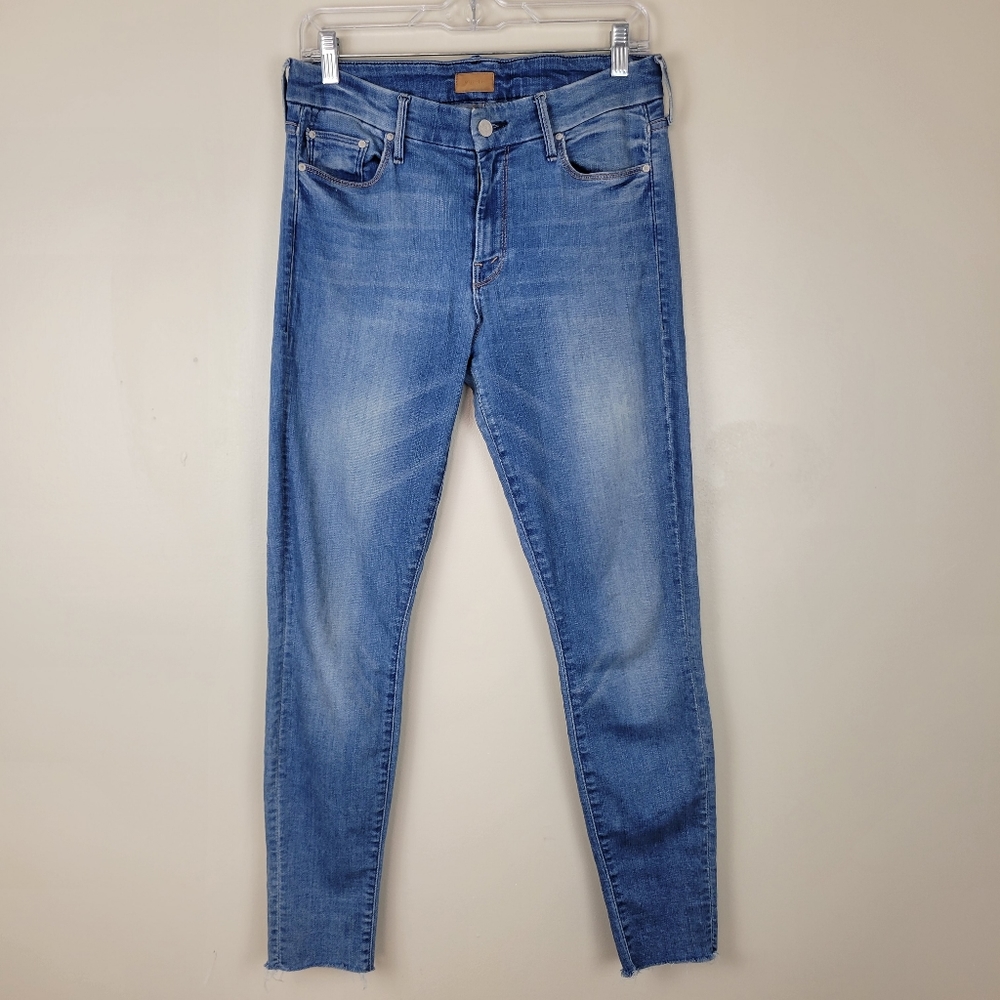 MOTHER Women’s Skinny Jeans in Light Blue Wash
